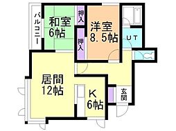 メゾン39 2LDKの間取図画像