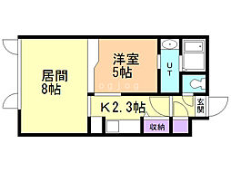 ポーザタウン当別No.4 1LDKの間取図画像