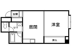 グリュックハイム 1DKの間取図画像