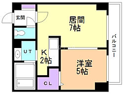 サムティレジデンスN23 1LDKの間取図画像