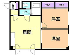 ライフゾーン太平 2LDKの間取図画像