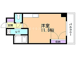 ノースAXIA ワンルームの間取図画像