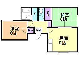 パナシティ44 2LDKの間取図画像