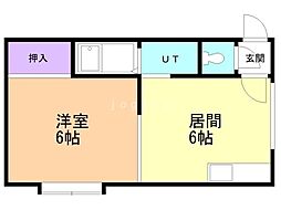 コーポラスやまざき 1DKの間取図画像