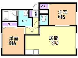 ノースイン・タカマツ2 2LDKの間取図画像