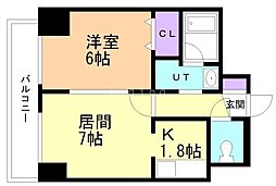 ドーリス札幌 1DKの間取図画像