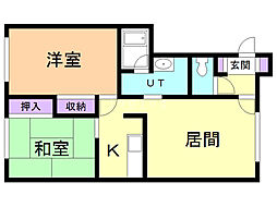 K・Mコート 2LDKの間取図画像
