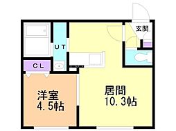S-RESIDENCE桑園イースト 1LDKの間取図画像