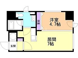 ルラシオン札幌駅前 8階1LDKの間取り