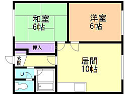 コーポラスアイC 2LDKの間取図画像