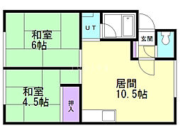 一条ハイツ 2LDKの間取図画像