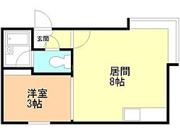 エスポアール壱番館 1LDKの間取図画像