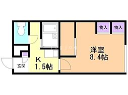 レオパレスSAS62 1Kの間取図画像