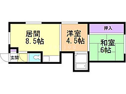 ノースヴィラ55 2LDKの間取図画像