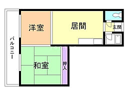 Fビル 2LDKの間取図画像