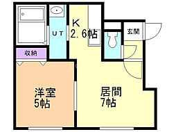 Ｋ−ＭＯＤＥ・Ｎ18 1階1LDKの間取り