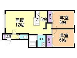 アヴニール2 2LDKの間取図画像