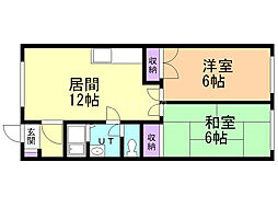 メゾンイズミ 2LDKの間取図画像