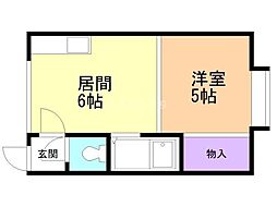 パレ・ロワイヤル 1DKの間取図画像