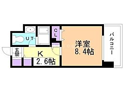RESIDIAKITA-SANJO 1Kの間取図画像
