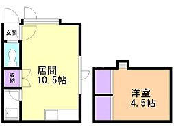 イーストワン 1LDKの間取図画像