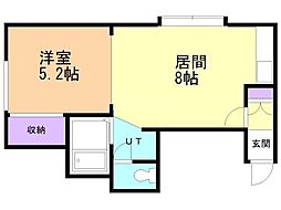 モンテメール栄町 1LDKの間取図画像