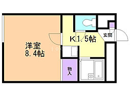 レオパレスフォルテック2 1Kの間取図画像