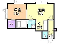 エフ・グランツ 1LDKの間取図画像