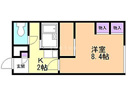 レオパレス北丘珠3 1Kの間取図画像