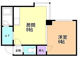 シャトリエ元町 1LDKの間取図画像