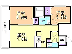 間取図画像 2LDK