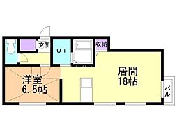 札幌市東区北十四条東8丁目マンション 1LDKの間取図画像