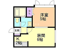 エクセレント30 1LDKの間取図画像