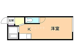 プラザイン8 1Kの間取図画像