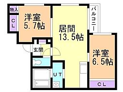 間取図画像 2LDK