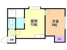 グレースハイム本町 1LDKの間取図画像