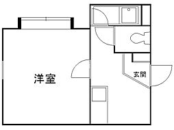 アップルハウス北22条3 ワンルームの間取図画像