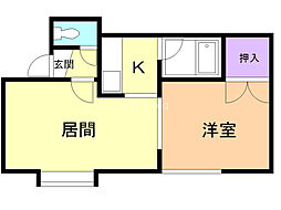 ドールハウス 1LDKの間取図画像