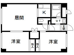 ハピネス335 2LDKの間取図画像