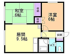ハイツ・ノースシティ 2LDKの間取図画像