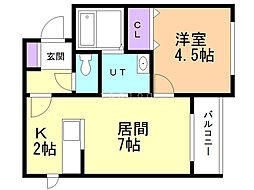 プレミアシティ元町2 1LDKの間取図画像