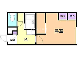 レオパレスフリーダ北50条 1Kの間取図画像