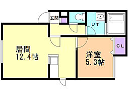 ブライトハウス 1LDKの間取図画像