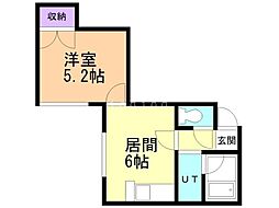 ピュアN11 1DKの間取図画像