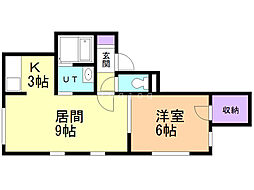 プレシューズ本町 1LDKの間取図画像
