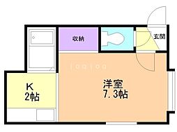 パシャ18 1Kの間取図画像