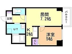 エアリー元町 1LDKの間取図画像