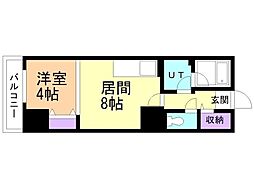 クリスタルガーデン栄町 1LDKの間取図画像