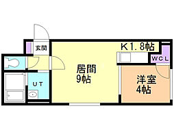 アミティエ 1LDKの間取図画像