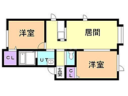 シャーメゾン元町グランビレッジJ 2LDKの間取図画像
